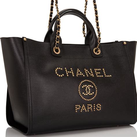 chanel large black shopping bag|chanel handbags large tote bag.